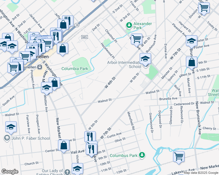 map of restaurants, bars, coffee shops, grocery stores, and more near 1803 West 4th Street in Piscataway