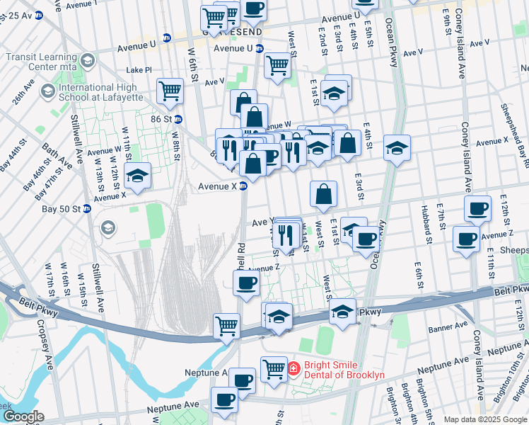 map of restaurants, bars, coffee shops, grocery stores, and more near in Brooklyn