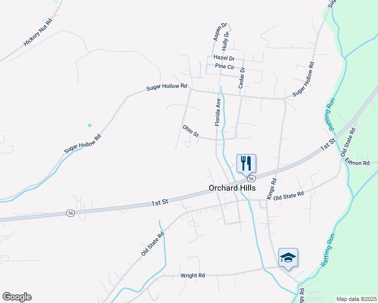 map of restaurants, bars, coffee shops, grocery stores, and more near 117 Metzler Road in Apollo