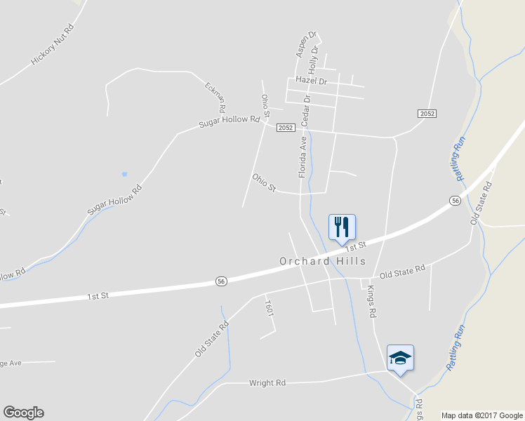 map of restaurants, bars, coffee shops, grocery stores, and more near 117 Metzler Road in Apollo
