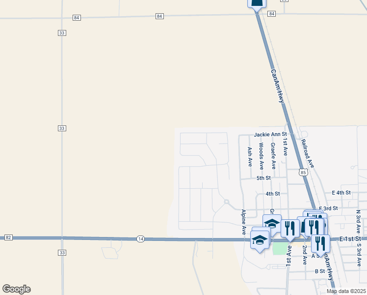 map of restaurants, bars, coffee shops, grocery stores, and more near 688 Overland Trail in Ault