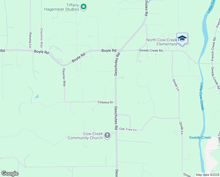 map of restaurants, bars, coffee shops, grocery stores, and more near 10350 Deschutes Road in Palo Cedro