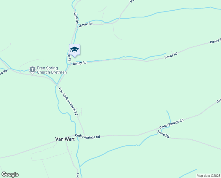 map of restaurants, bars, coffee shops, grocery stores, and more near 407 Free Spring Church Road in Mifflintown