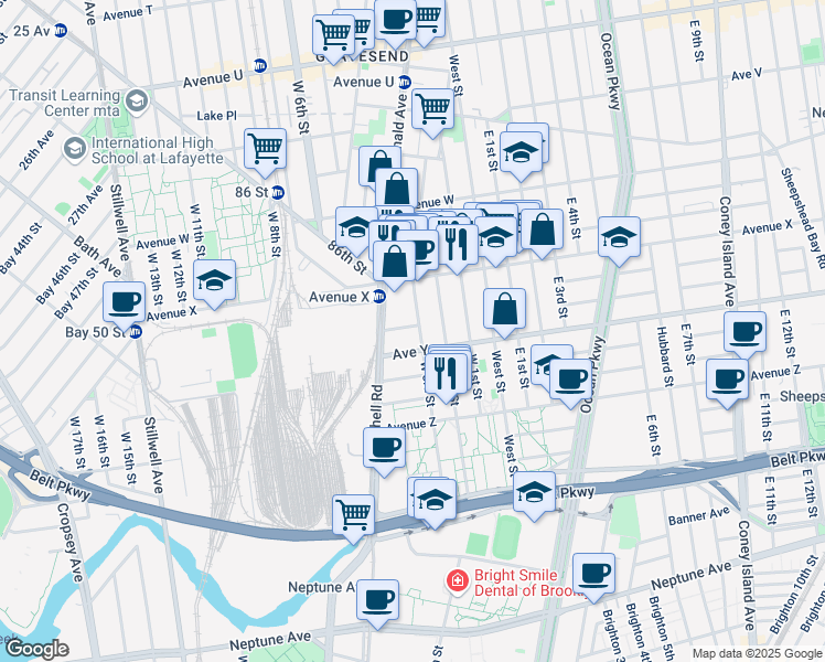 map of restaurants, bars, coffee shops, grocery stores, and more near in Brooklyn
