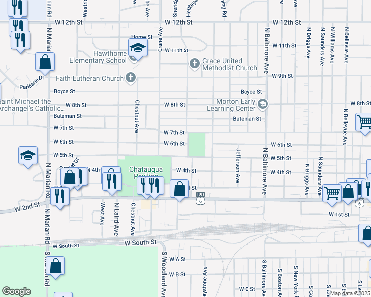 map of restaurants, bars, coffee shops, grocery stores, and more near 511 Westlawn Avenue in Hastings