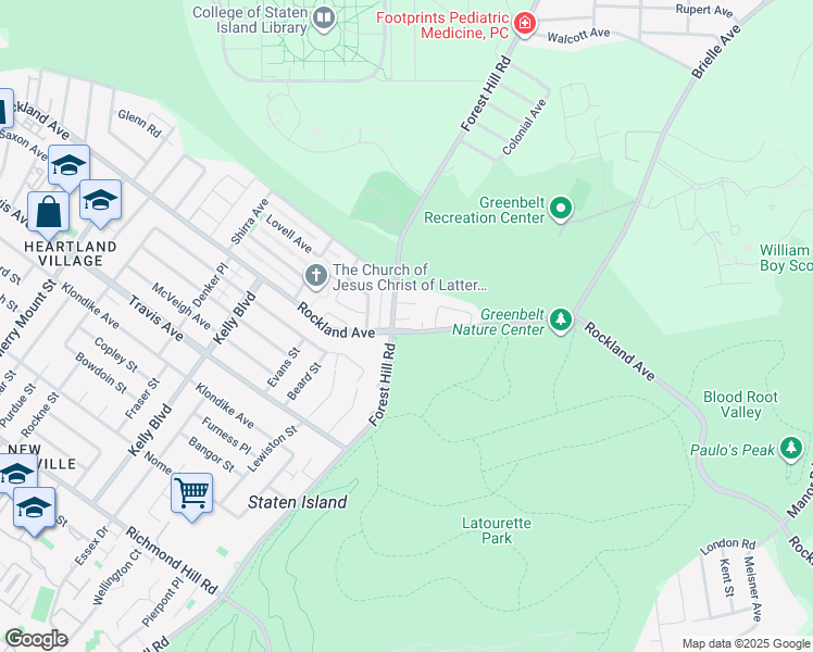 map of restaurants, bars, coffee shops, grocery stores, and more near 849 Rockland Avenue in Staten Island