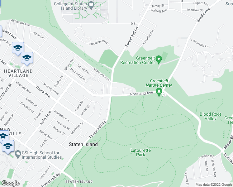 map of restaurants, bars, coffee shops, grocery stores, and more near 841 Rockland Avenue in Staten Island
