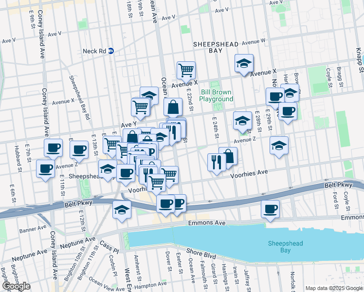 map of restaurants, bars, coffee shops, grocery stores, and more near in Brooklyn