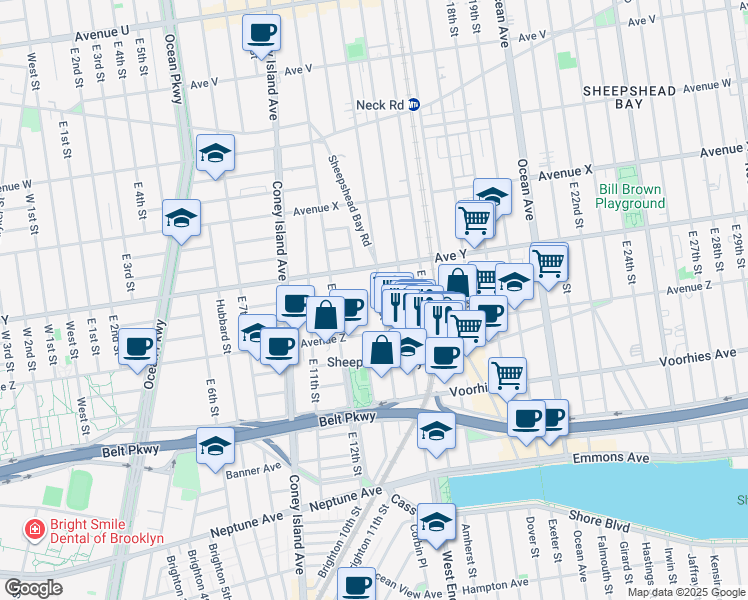 map of restaurants, bars, coffee shops, grocery stores, and more near in Brooklyn