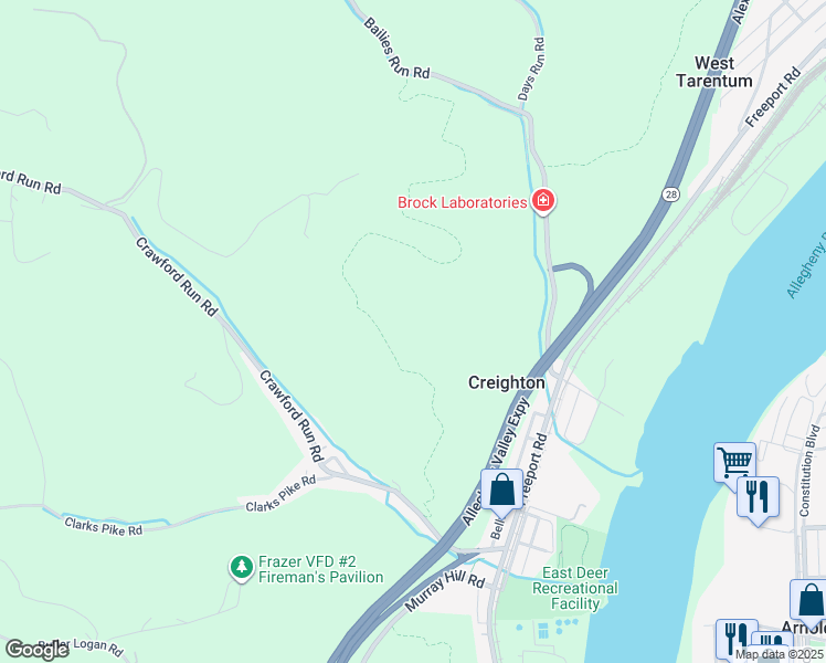 map of restaurants, bars, coffee shops, grocery stores, and more near in Creighton