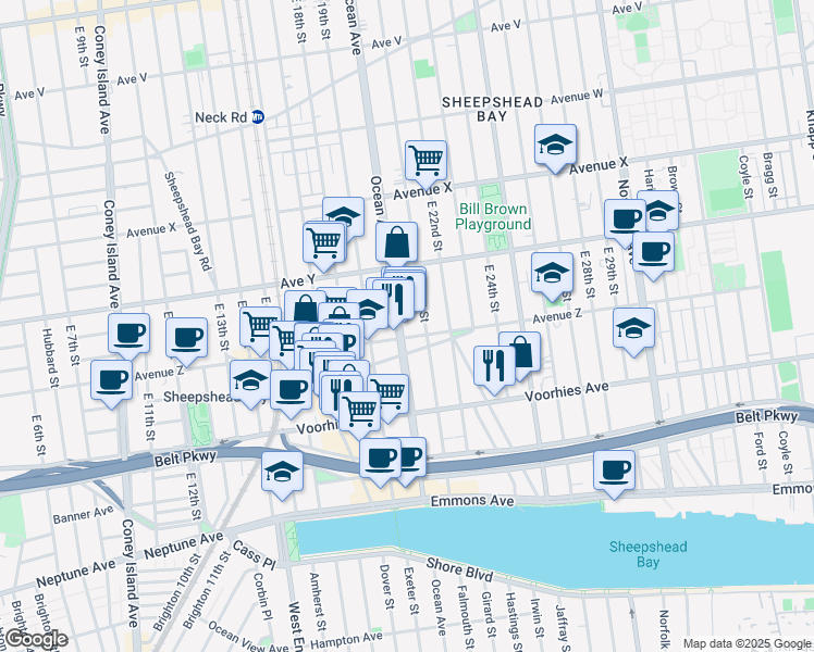 map of restaurants, bars, coffee shops, grocery stores, and more near in Brooklyn
