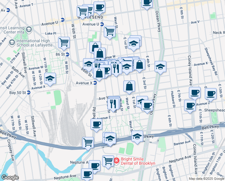 map of restaurants, bars, coffee shops, grocery stores, and more near in Brooklyn