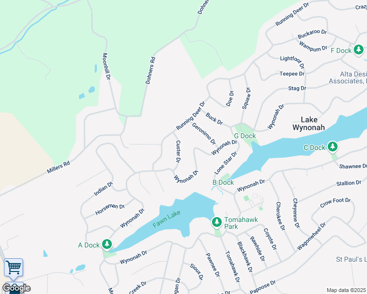 map of restaurants, bars, coffee shops, grocery stores, and more near 1183 Custer Drive in Auburn