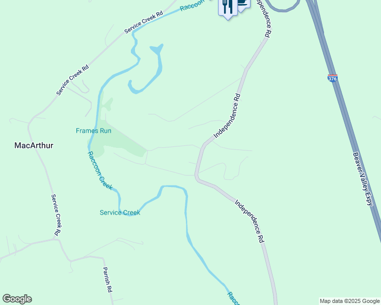 map of restaurants, bars, coffee shops, grocery stores, and more near 861 Arrow Lane in Aliquippa