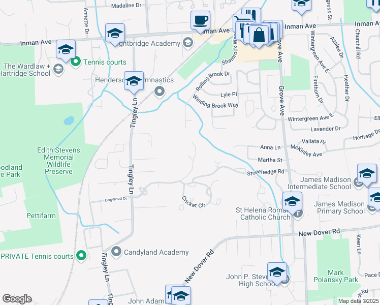 map of restaurants, bars, coffee shops, grocery stores, and more near 1502 Timber Oaks Road in Edison