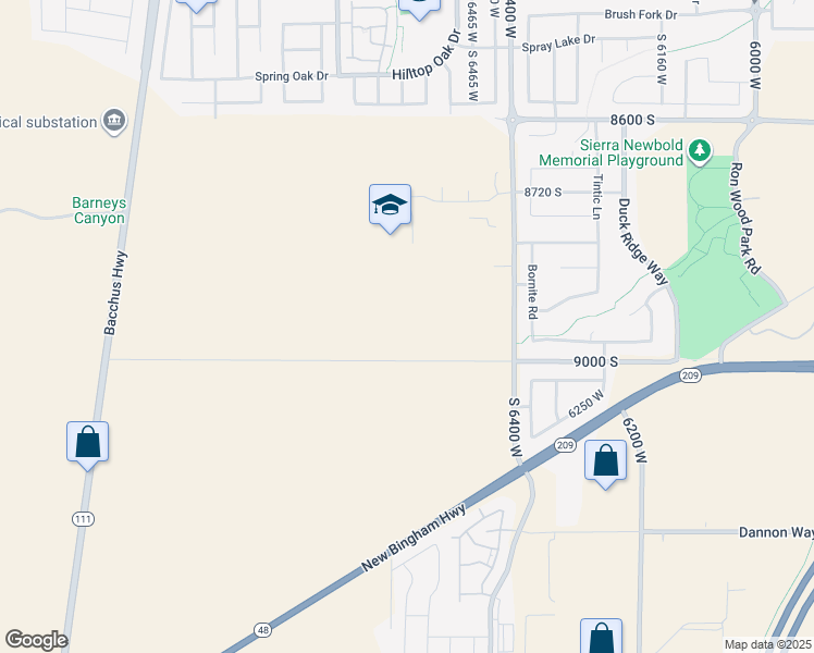 map of restaurants, bars, coffee shops, grocery stores, and more near in West Jordan