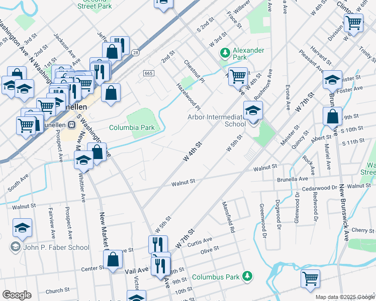 map of restaurants, bars, coffee shops, grocery stores, and more near 1803 West 4th Street in Piscataway