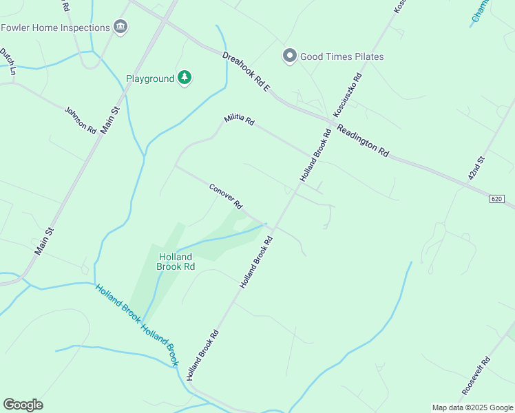 map of restaurants, bars, coffee shops, grocery stores, and more near 7 Holland Brook Road in Hunterdon County