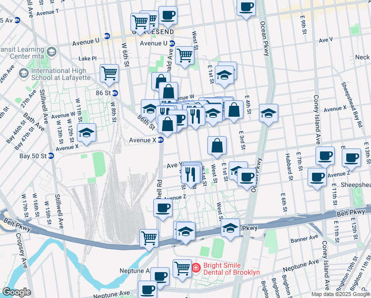 map of restaurants, bars, coffee shops, grocery stores, and more near in Brooklyn