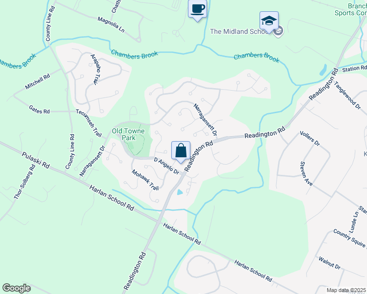 map of restaurants, bars, coffee shops, grocery stores, and more near 7 Sioux Lane in Somerville