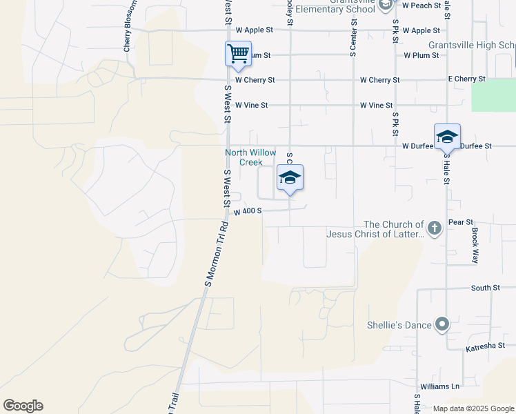 map of restaurants, bars, coffee shops, grocery stores, and more near 349 Belaire Circle in Grantsville