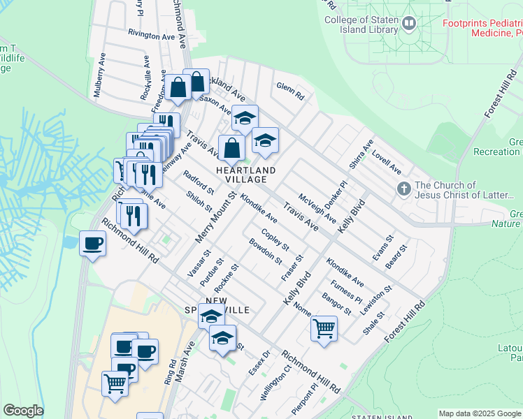 map of restaurants, bars, coffee shops, grocery stores, and more near in Staten Island