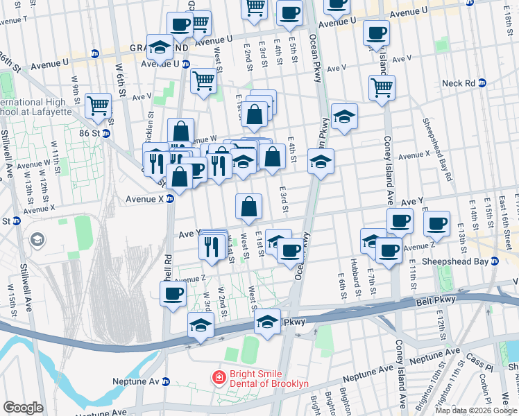 map of restaurants, bars, coffee shops, grocery stores, and more near in Brooklyn