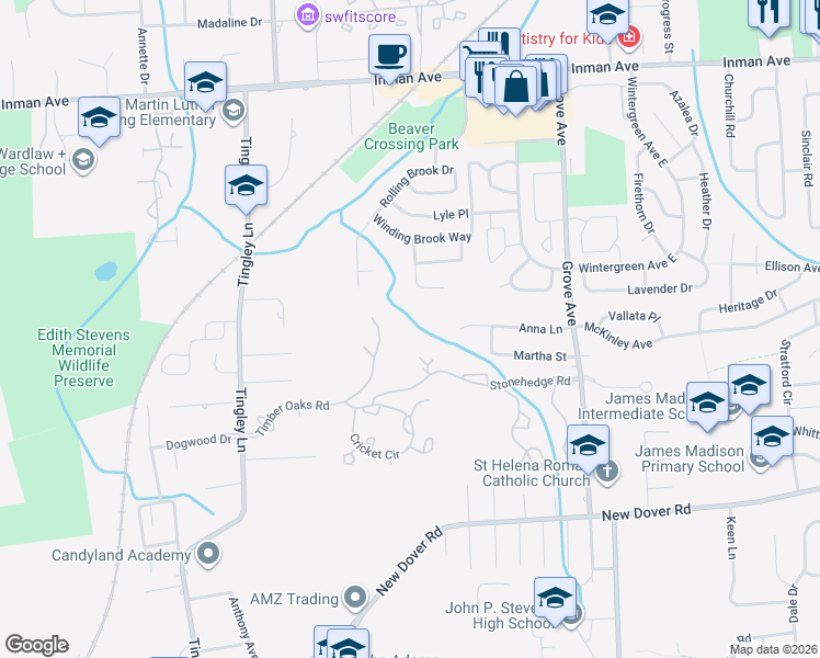map of restaurants, bars, coffee shops, grocery stores, and more near 23 Bellavista Court in Edison