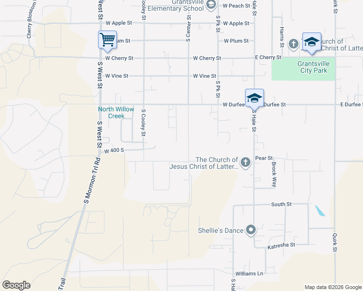 map of restaurants, bars, coffee shops, grocery stores, and more near 360 South Center Street in Grantsville