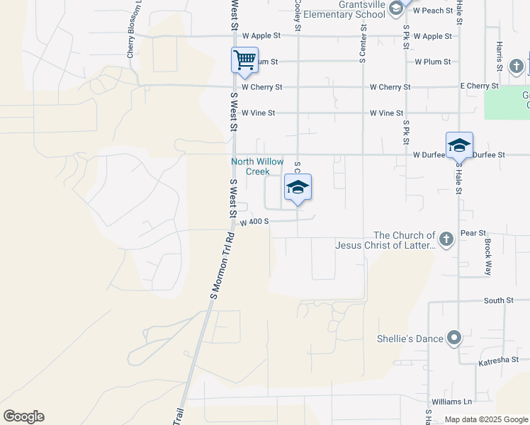 map of restaurants, bars, coffee shops, grocery stores, and more near 349 Belaire Circle in Grantsville