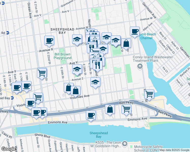 map of restaurants, bars, coffee shops, grocery stores, and more near in Brooklyn