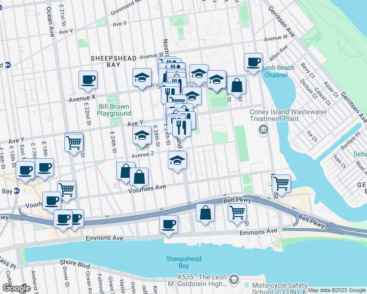 map of restaurants, bars, coffee shops, grocery stores, and more near in Brooklyn