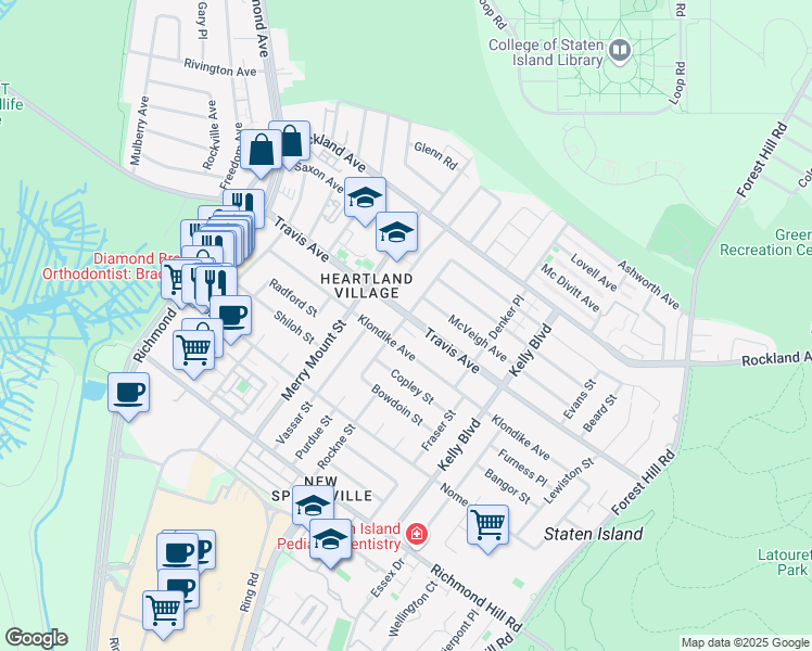 map of restaurants, bars, coffee shops, grocery stores, and more near in Staten Island