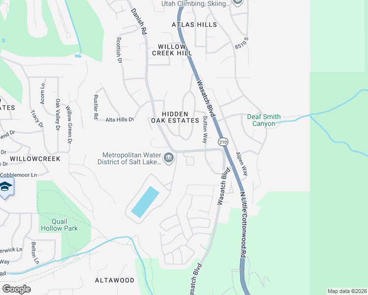map of restaurants, bars, coffee shops, grocery stores, and more near 3467 Danish Road in Sandy