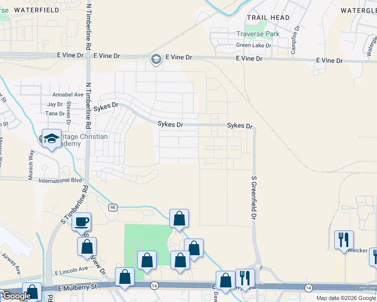 map of restaurants, bars, coffee shops, grocery stores, and more near 3021 Reliant Street in Fort Collins