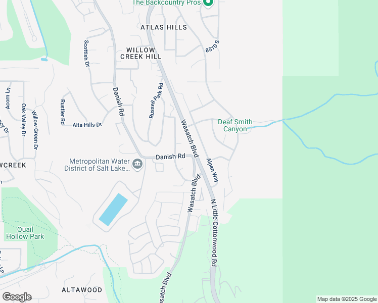 map of restaurants, bars, coffee shops, grocery stores, and more near 3573 Danish Road in Sandy