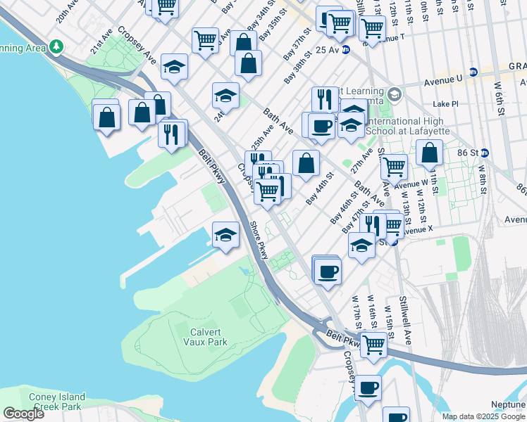 map of restaurants, bars, coffee shops, grocery stores, and more near in Brooklyn