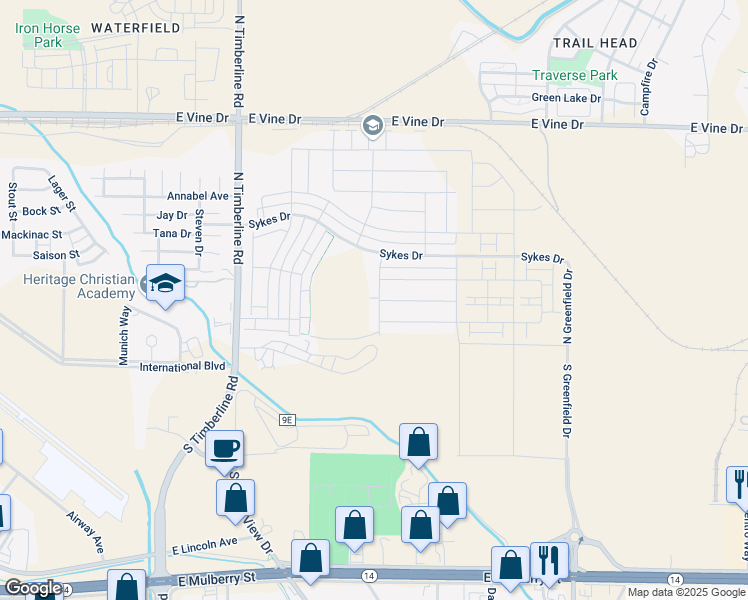 map of restaurants, bars, coffee shops, grocery stores, and more near 245 Dassault Street in Fort Collins