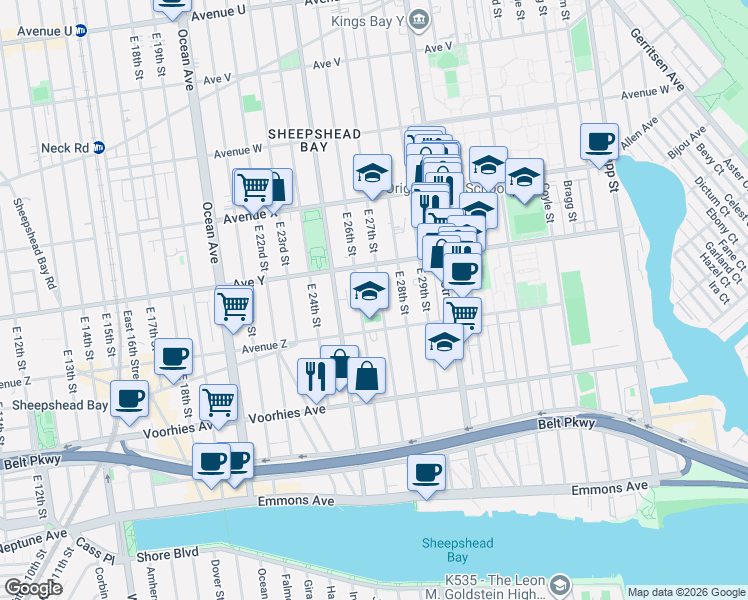 map of restaurants, bars, coffee shops, grocery stores, and more near in Brooklyn