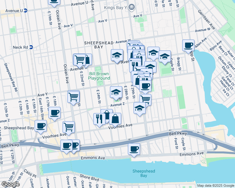 map of restaurants, bars, coffee shops, grocery stores, and more near in Brooklyn