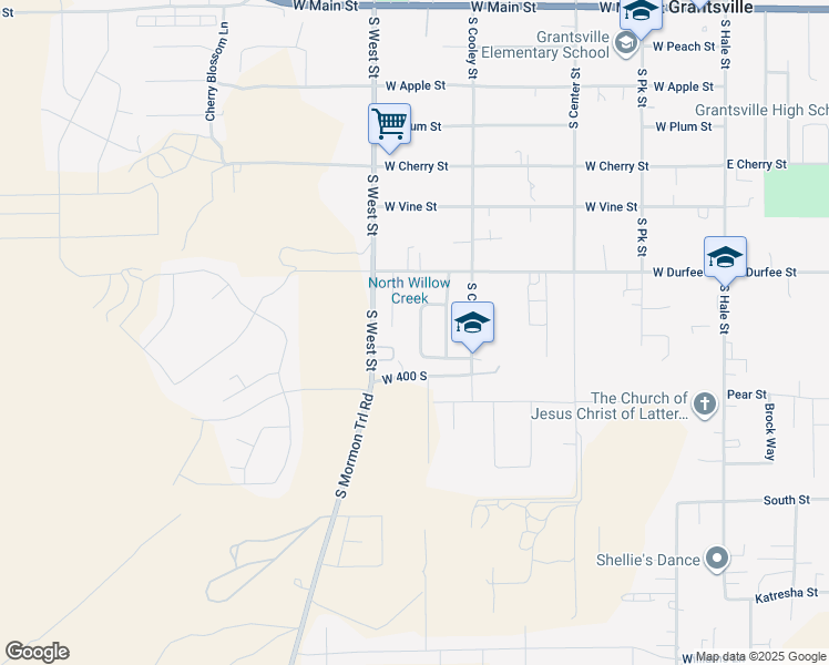 map of restaurants, bars, coffee shops, grocery stores, and more near 360 Belaire Circle in Grantsville