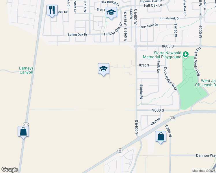 map of restaurants, bars, coffee shops, grocery stores, and more near in West Jordan