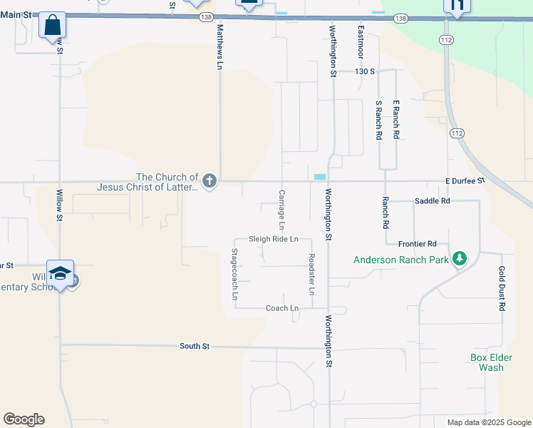 map of restaurants, bars, coffee shops, grocery stores, and more near 601 Sleigh Ride Lane in Grantsville
