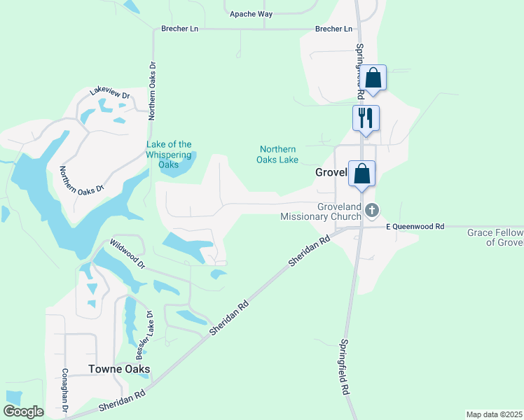 map of restaurants, bars, coffee shops, grocery stores, and more near 256 Norman Drive in Groveland