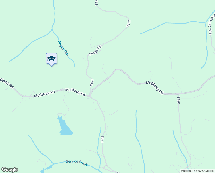 map of restaurants, bars, coffee shops, grocery stores, and more near 664 McCleary Road in Hookstown