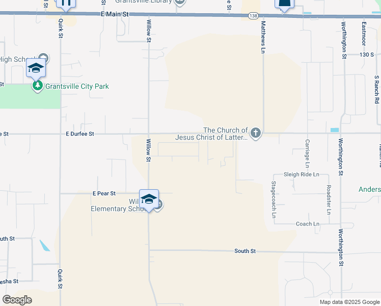 map of restaurants, bars, coffee shops, grocery stores, and more near 437 East Stafford Street in Grantsville