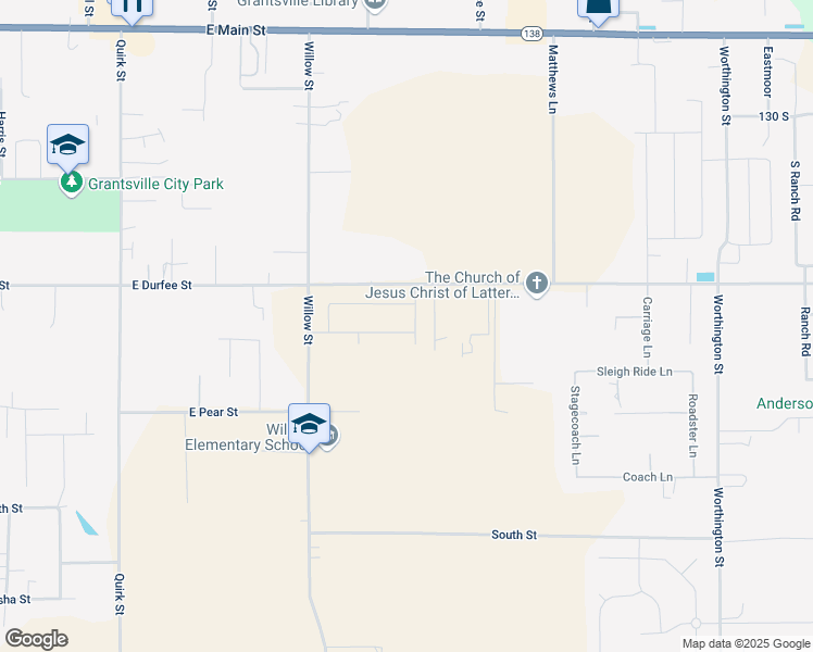 map of restaurants, bars, coffee shops, grocery stores, and more near 443 East Stafford Street in Grantsville