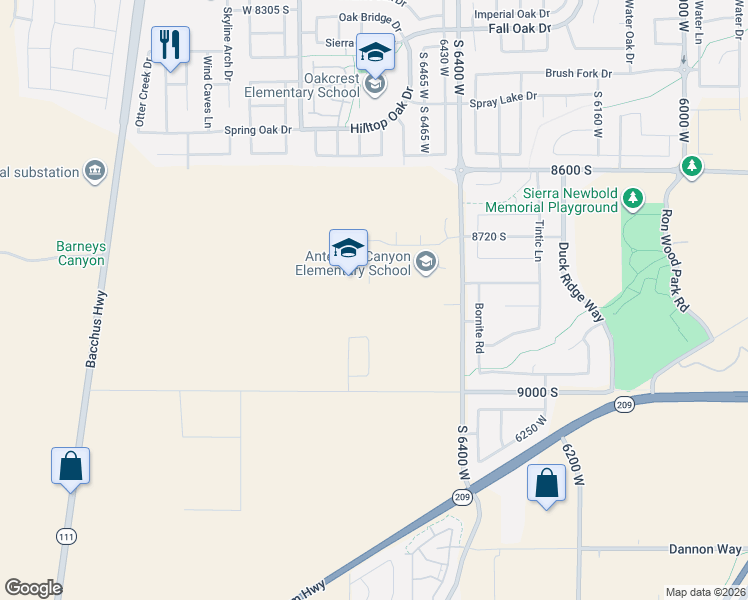 map of restaurants, bars, coffee shops, grocery stores, and more near in West Jordan