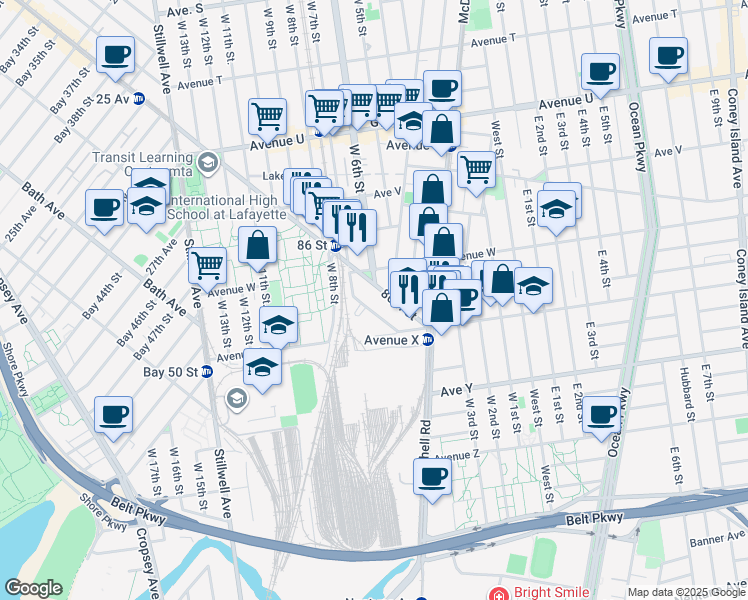 map of restaurants, bars, coffee shops, grocery stores, and more near in Brooklyn