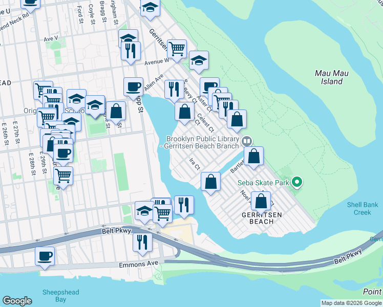 map of restaurants, bars, coffee shops, grocery stores, and more near 37 Everett Avenue in Brooklyn